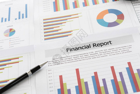 财务图表和图表报告用笔图片