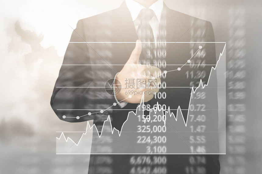 在屏幕上分析图表示显的股票高清图片下载-正版图片503757608-摄图网