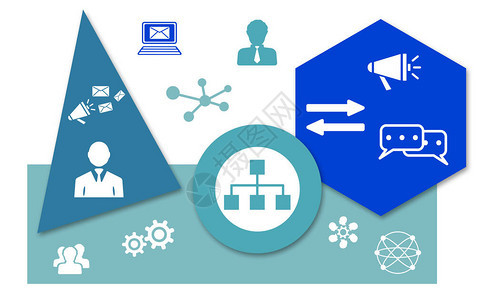 网络营销概念带有几何形状背景图标的背景图片