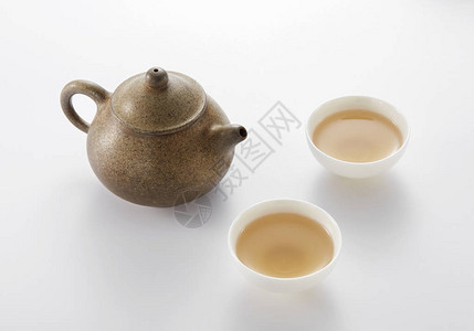 用茶杯茶叶仪式概念关闭古图片