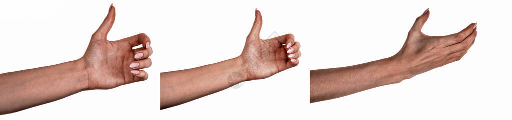 一个非洲妇女用修指甲将手相拼凑在一起图片