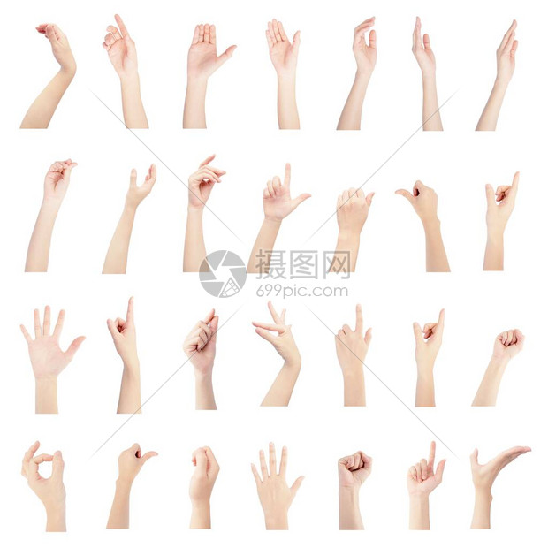 手势和白色皮肤中妇女多重右手收集高清图片下载-正版图片503779774-摄图网