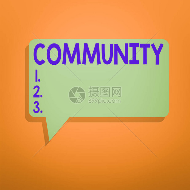 概念手写显示社区概念意味着具有共同特征的特定人群与尾巴在纯色圆形文本空间中共同生高清图片下载-正版图片503788038-摄图网