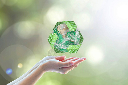 废物回收管理生态友好节能意识月概念图片
