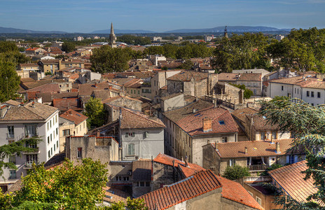 阿维尼翁市风景法国房屋背景