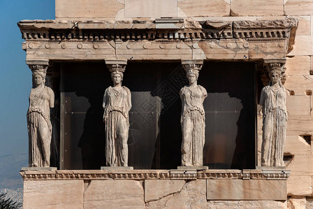 希腊雅典帕台农神柱女像柱图片