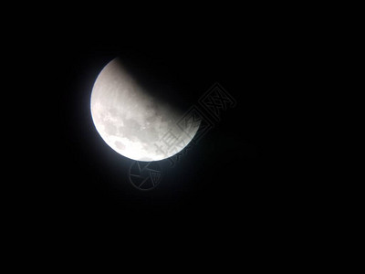 月球的月食与的阴影和陨石坑背景图片