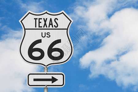 得克萨斯美国路线66公路旅行美国高速公路标图片