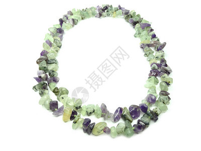 珠宝时尚珠子项链与天然石头水晶紫水图片