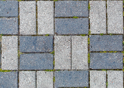 路边铺满人行道砖块美丽的砖面背景光和黑灰图片素材