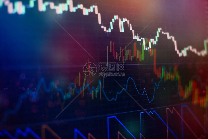 AI Generated Illustration of a Financial Graph Visualization of Stock ...