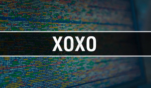 XOXO与数字java代码文本和计算机软件编码矢量概念编程码脚本java图片