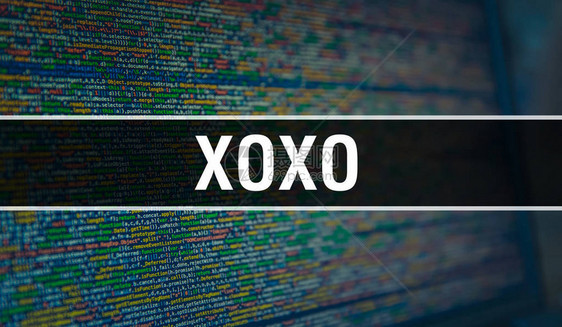 XOXO与数字java代码文本和计算机软件编码矢量概念编程码脚本java图片