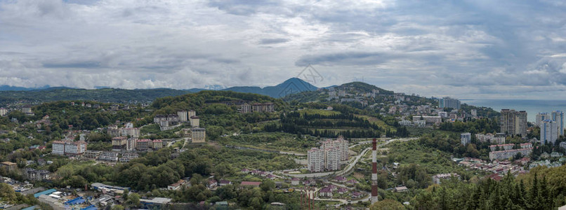 观景台以东的索契市景观图片