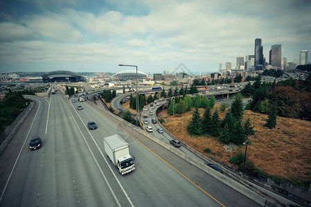 与西雅图市中心建筑的高图片