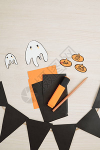 可爱滑的纸鬼南瓜黑园和万圣图片