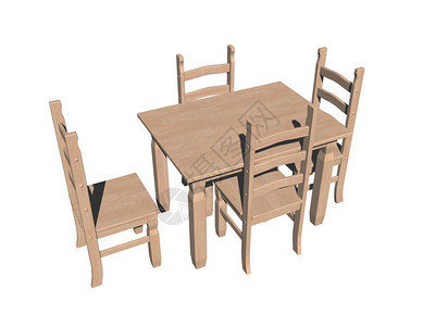 餐厅里的木桌和椅子图片