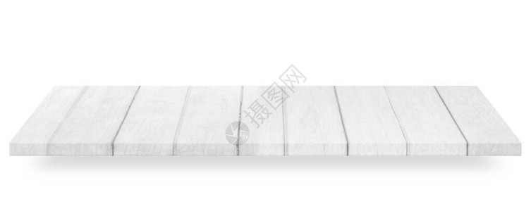 Wooden白色桌面或在白色背景上隔绝的木架带有剪切背景图片