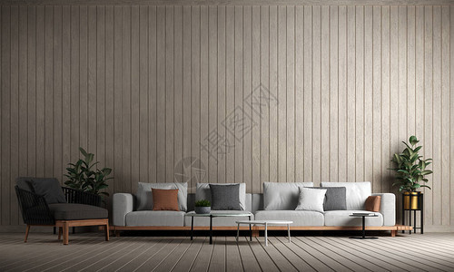 现代室内客厅设计和木制墙壁结构图片