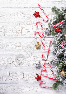 圣诞背景与糖果手杖顶视图图片