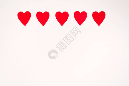 白背景纸红色心的边框生日卡有情人图片