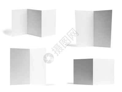 各种空白折叠散页或白色背景的桌面日历白纸每张被单独拍下Einfo背景图片