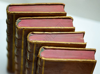 旧皮革装订的书背景图片