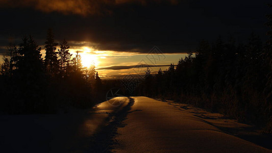 在瑞典瓦斯特波登雪路的图片