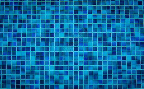 游泳池瓷砖的蓝色瓷砖图案池瓷砖纹理背景干净的水与游泳池马赛克瓷砖地板浴室或淋浴间小方形水池马赛克地图片