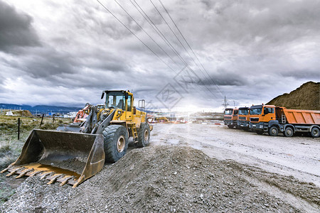 道路建设或土木工程的各种机械设备图片