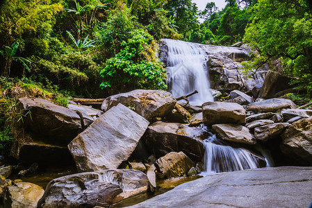 背景壁纸自然森林小山瀑布泰国茵他侬旅行质旅行放松Silip图片