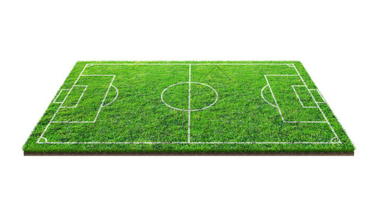 足球场或足球场上的绿草图案与剪切路径隔离在白色背景上足球场背景与绿色草图片
