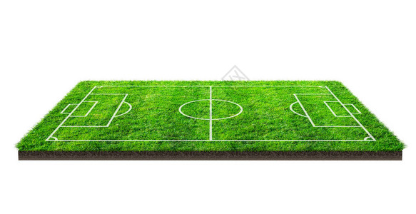 足球场或足球场上的绿草图案纹理与剪切路径隔离在白色背景上足球场背景与绿色草图片