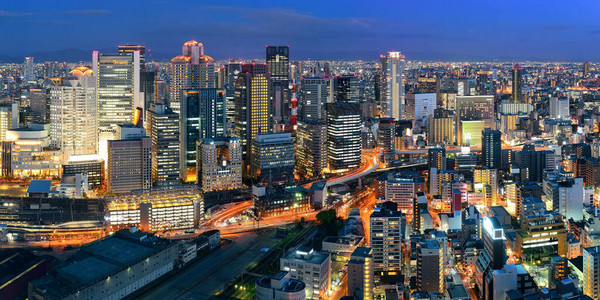 大阪市区的夜景全屋图片