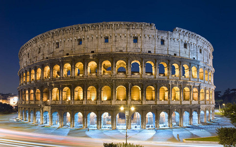 罗马斗兽场的夜景意大利欧洲图片