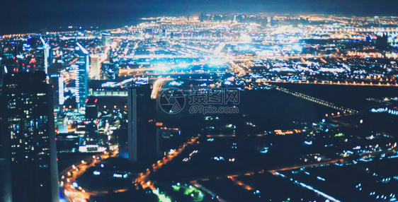 阿拉伯联合酋长国迪拜空中夜景图片
