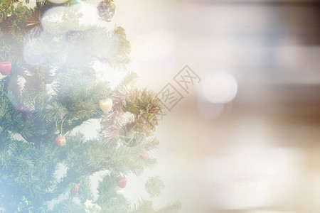为圣诞节和新年背景装饰的圣诞树图片
