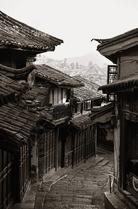 云南丽江的老街景背景图片
