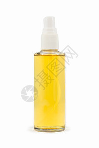 孤立在白色背景上的黄色香水瓶背景图片