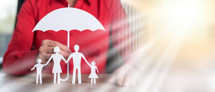 保护家庭的保险承保人被保险家庭的概图片