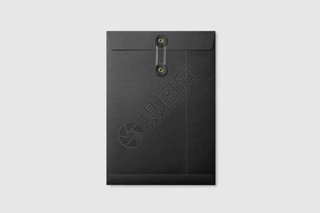 黑纸A4C4大小字符串和WasherEnvelopeMockup用浅灰色背景背景图片
