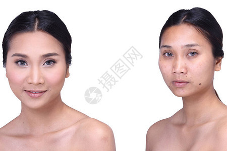 亚洲女人化妆前后图片