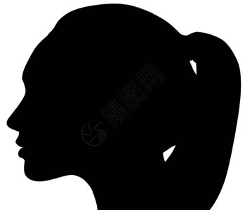 年轻女黑色轮廓图背景图片