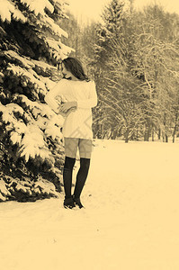 雪之女王一个冬天女人的肖像背景图片