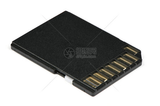 白色背景上的SD内存卡高分辨率照片图片