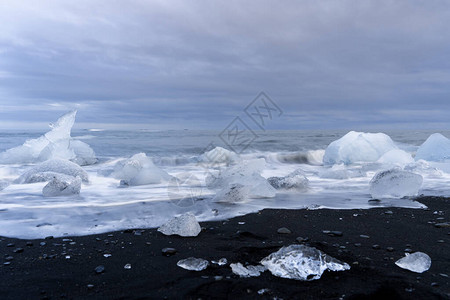 冰岛钻石海滩长期背景图片