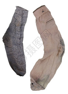 阴阳概念两只破旧的臭袜子背景图片