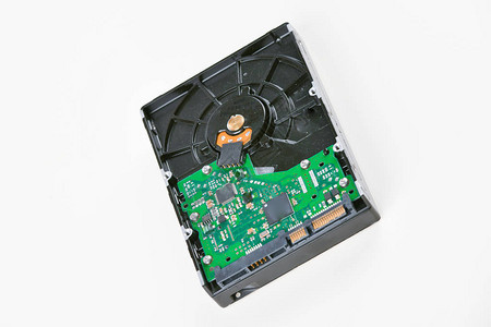 白色背景上的硬盘驱动器在白色背景上的计算机硬盘过时的数据存储可靠图片