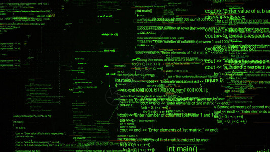 带有移动符号的抽象计算机显示器黑色背景上的绿色linux终端命令图片
