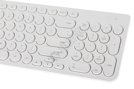 白色背景的电脑键盘现代办公设备图片